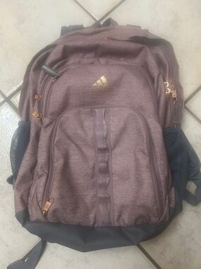 adidas Maroon Backpack with Rose Gold Hardware